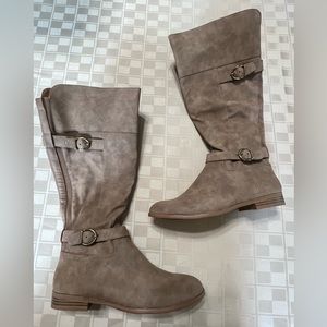 Style & Co. Women’s Kezlin Faux-Leather Knee-High Boots Taupe 8M 10011044200 NEW